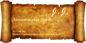 Jeszenszky Jenő névjegykártya