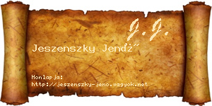 Jeszenszky Jenő névjegykártya